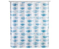 WENKO Cortina de baño anti-moho Aquamarin - Antibacteriana, lavable, con 12 anillos para cortina de ducha, Poliéster, 180 x 200 cm, Multicolor