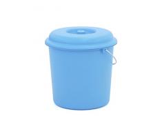 Plastiken - Cubo basura con tapa, plástico, azul 23 l