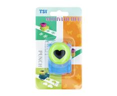 TSI Perforadora de forma de corazón, tamaño: (alto x ancho x profundidad), 5 x 4 x 6 cm, diámetro de perforación: 25 mm, ideal para papel y cartón para manualidades, artÃculo 49657-X-5