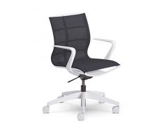 Sedus Se:Joy Silla giratoria, Funda de Punto, Negro/Blanco, 86 x 78 x 99 cm