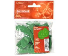 Amscan 22,8 cm 10 globos de látex, estándar verde