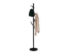 Relaxdays Perchero de pie, Metal, 12 Ganchos, Altura 176 x 30 cm, Forma de árbol, Estable, Color Negro