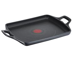 Tefal Aroma On - Plancha de aluminio fundido 26x32 cm recubrimiento titanio antiadherente y thermosport,aptas para todo tipo de cocinas,base gruesa adecuada para inducciÃ³n
