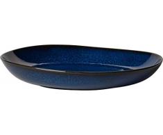 Villeroy & Boch - cuenco llano Lave bleu, 28 x 27 x 4,3 cm, bonito cuenco de loza para guarniciones y grandes platos, apto para lavavajillas y microondas