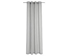 Deko Trends Cortina con ojetes, Tela, Plateado y Gris, 245.0x137.0x245.0 cm