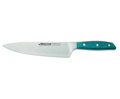 Arcos 190623 Series Brooklyn-Chef Cuchillo de nitrum forjado de acero inoxidable 210 mm (8,27 pulgadas) – Mango MI Carta color azul (hoja de seda), y plástico