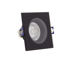 Xanlite SP50CIP44NCW-Foco LED techo empotrable, foco GU10, 50 W, 4000 K, cuadrado, negro, IP44, SP50CIP44NCW, 8,8 X 8,8 X 13,8