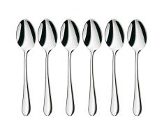 WMF Merit Juego 6 cucharas de Moca, Acero Inoxidable Pulido