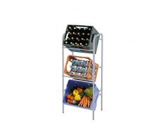 axentia Estantería para 3 Cajas con Capacidad de 32 litros, Acero, Gris, 116x50x33 cm