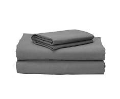 Pikolin Home Juego Sábanas de Cama A Rayas 100% Algodón 150 Hilos 4 Piezas, Sábana encimera, Bajera, Funda de Almohada, Transpirable, Suave, Resistente, Varias Medidas