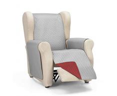 Martina Home Diamond Cubre Sofa Acolchado Reversible, Gris - Rojo, 1 Plaza/Relax