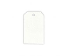 Mopec X500.01 Tarjeta blanca rectangular, esquinas cortadas, Pack de 36, Cartulina, 3.2 x 5 cm