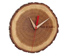 TFA Dostmann Tree de O de Clock Reloj de Pared de Madera de Roble, Madera, marrÃ³n, 18Â x 4Â x 17Â cm