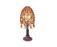 Naeve Leuchten 395514 Bella - Lámpara de mesa (1 bombilla E14, 40 W, 18 x 35 cm, metal, colgantes decorativos), color marrón