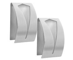 2 Ganchos de Acero Inoxidable para Toallas de Cocina, 7,5 x 5 cm, Ganchos autoadhesivos, Ganchos de Pared, Ganchos Adhesivos para baÃ±o, Inodoro, Cocina, Oficina, Resistente al Agua y sin taladrar