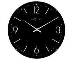 NeXtime Reloj de pared BASIC DOME, muy silencioso, redondo, negro, ø 35 cm