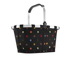 Reisenthel Carrybag, Cesta de la Compra, dots / negro con puntos multicolores, BK7009