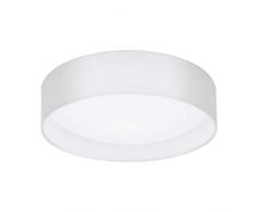 EGLO PASTERI iluminación de techo Blanco LED A+ - Lámpara (Blanco, Salón, Cilindro, Cepillado, Tela, De plástico, Acero, IP20)