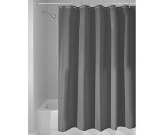 InterDesign Poly SC/Liner Cortina de baÃ±o de tela, Cortina impermeable con dobladillo reforzado, Cortina de ducha lavable a mÃ¡quina, 183,0 cm x 183,0 cm, PoliÃ©ster gris oscuro