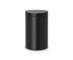 Brabantia Touch Bin Cubo de Basura, 40 litros, Acero Inoxidable, Negro