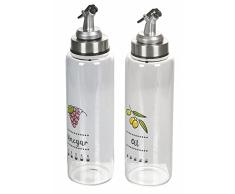 Villa dâEste Home Tivoli Oil Vinegar-Aceitera y vinagrera de Vidrio de borosilicato, CapacitÃ : 500 ml Misure: Ã 6,5 x h. 25 cm