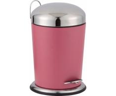 SANWOOD 1007722 - Papelera (5 l, metal, tapa de acero inoxidable cromado, interior de plástico), color rosa
