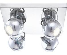GLOBO aramida LED lámpara de techo de cromo 4xGU10