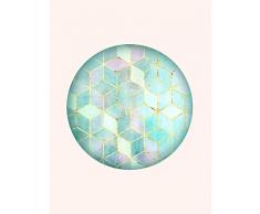 Komar Wandbild Von Mosaik Circle Verde | Poster, Bild, Wohnzimmer, Schlafzimmer, Dekoration, Kunstdruck | ohne Rahmen | P093C-30x40 fotomural, carbÃ³n