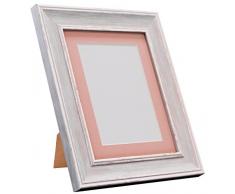 Frames by Post Marco de Fotos Vintage Scandi, Distressed Blue with Pink Mount, 18 x 14 Image Size 14 x 11 Inch