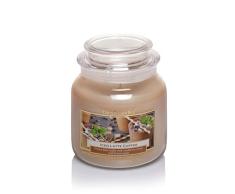Dekohelden24 Vela aromÃ¡tica en vaso de cristal con tapa, aroma de cafÃ© con leche helada, 9,5 x 9,5 x 12 cm