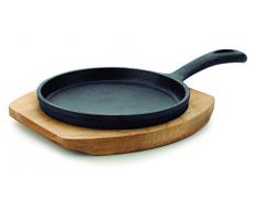 Lacor 25877 - Mini Sartén lisa magma 22 x 12.5 x 1.7 cm hierro fundido, color negro