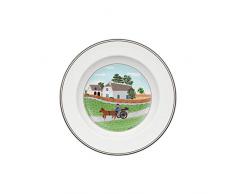 Villeroy & Boch Design Naif Plato Hondo Agricultor de DiseÃ±o ClÃ¡sico con Alegre decoraciÃ³n, Porcelana, Verde, 21 cm