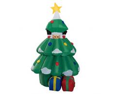 HOMCOM Arbol de Navidad + Papa Noel Hinchable + 2 Infladores y Luz LED Navidad Decoracion
