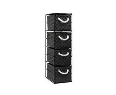ARPAN Unidad de Almacenamiento de 4 cajones, Color Negro, Ideal para el hogar, la Oficina y el Dormitorio, 4-Drawer 18x25x65cm