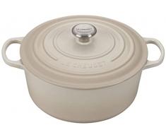 Le Creuset Cocotte redonda de hierro fundido, 28 cm, 6, 7 L, Todas Las Fuentes de Calor incluso inducción, Meringue, 21177287164430