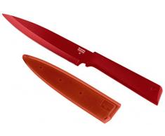 KUHN RIKON, Cuchillo de cocina antiadherente con funda de seguridad Colori +, 23 cm, Rojo