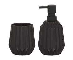 Sealskin Arte Set Conjunto Dispensador de JabÃ³n y Portacepillos, Negro