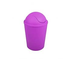 MSV Cubo de Basura AKO 5,5l con Tapa abatible Violeta, Morado, 5,5 L