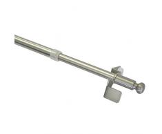 Gardinia Press and Go Filigrano 31513 raÃ­l para Cortina con Junta acabada en Bola diÃ¡metro 8/10 mm de Longitud Regulable para 30 A 50 cm Efecto de Acero Inoxidable