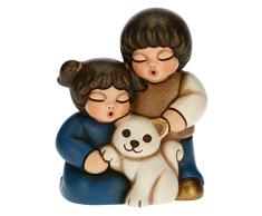 THUN - Figura BelÃ©n Pareja de NiÃ±os con Gato - Decoraciones Navidad Casa - LÃ­nea BelÃ©n ClÃ¡sico, Variante Azul - CerÃ¡mica - 5,5 x 4 x 6,5 h cm