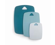 Lacor 60555 Set de 3 Corte Ocean, Tabla, Ideal para Cortar Alimentos, Agujero para Colgar, Polipropileno, TamaÃ±os: 20x15 cm, 30x20 cm y 35x25 cm, Azul, PlÃ¡stico