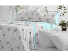 Burrito Blanco Juego de SÃ¡banas 129 Juvenil y Moderno | para Cama Individual de 90 cm | Juego de SÃ¡bana, Funda de Alhomada y Bajera Ajustable | Color Azul