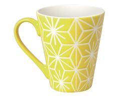 Excelsa etnika Taza 275Â ml, Porcelana, Amarillo, 10.19Â X 10.19Â X 10Â cm