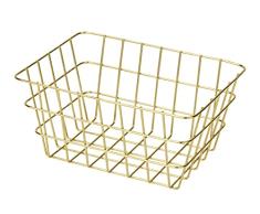 Wenko Cesta de baño Viana oro - Glamorosa cesta de almacenaje para el baño, el aseo para huéspedes y el hogar en general, Metal, 18 x 25 x 12 cm, Oro