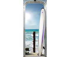 Plage Waikiki Beach Trampantojo de Puerta, Vinilo, Multicolor, 83x3x204 cm