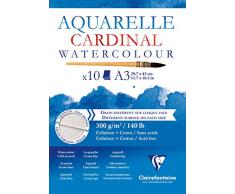 Clairefontaine Cardinal acuarela, color blanco, A3, 10Â unidades) _ P, papel, Blanco, 10-Piece/A3