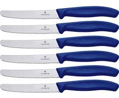 Victorinox Swiss Classic 6Â cuchillos para tomate con filo dentado y hoja de 11Â cm, aptos para el lavavajillas y de color azul