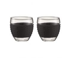 Bodum Set de Vasos de Porcelana, Silicona, Negro, Centimeters, 2