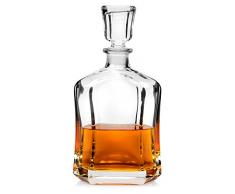 Bormioli Rocco Admiral Licorera de Cristal para Whisky de Capacidad 0,7 l, decantador Perfecto en Diseño Clásico y Atemporal Que Puede usarse como Jarra para Whisky o Vino