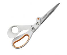 Fiskars Razor Edge Tijeras multiuso, Longitud: 21 cm, Acero inoxidable/PlÃ¡stico, Blanco/Naranja, Amplify, 1005223